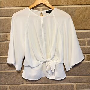 Topshop White Blouse with Front Tie